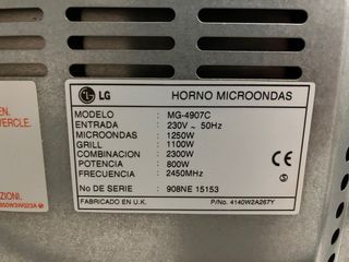 Microondas LG con Grill 800W/1100W