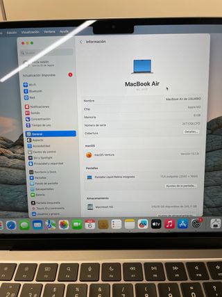 MacBook Air M2 Plata.Financiamos tu compra.