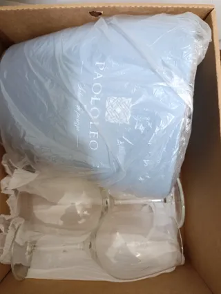 Calice San Marzano in vetro e suaglasss azzurro