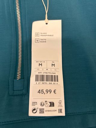 Conjunto Oysho Teal Sudadera y Pantalón