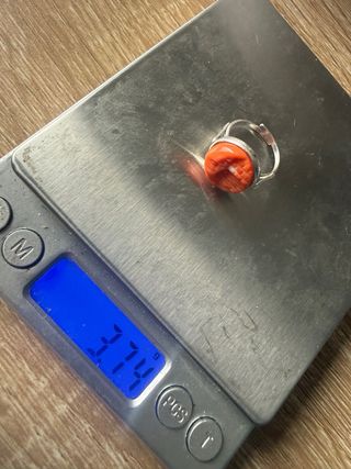 Anello corallo inciso argento 925