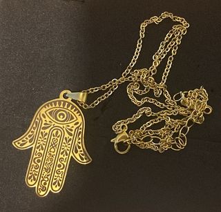 Collar Hamsa Mano de Fátima Dorado