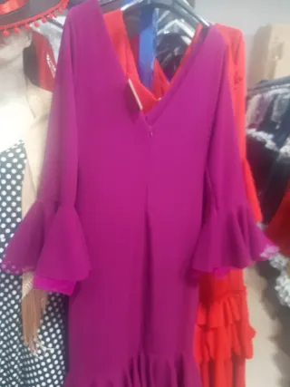 Vestido Flamenca Morado y Rojo