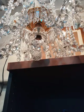 Lámpara araña cristal antigua