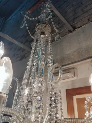 Lámpara araña cristal antigua