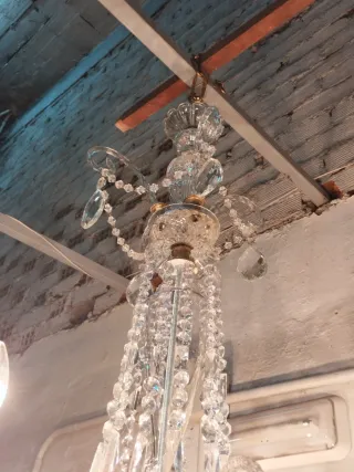 Lámpara araña cristal antigua