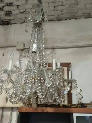 Lámpara araña cristal antigua