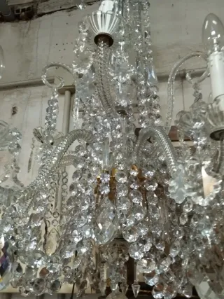 Lámpara araña cristal antigua