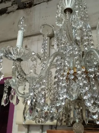 Lámpara araña cristal antigua