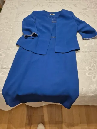 Traje chaqueta azul señora