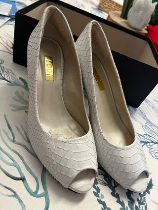 Zapatos Lodi Novia Piel Blancos Talla 38