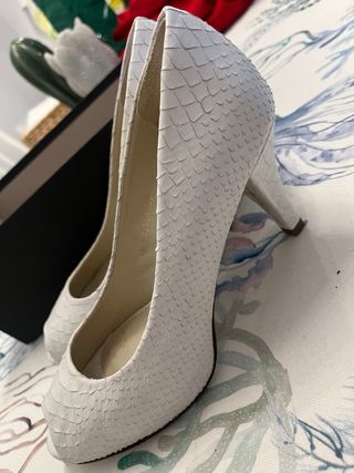 Zapatos Lodi Novia Piel Blancos Talla 38