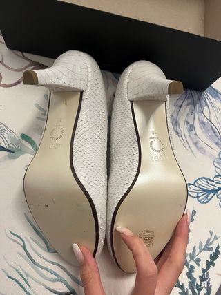 Zapatos Lodi Novia Piel Blancos Talla 38