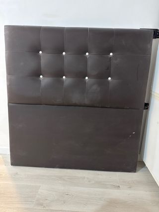 Cabecero de cama polipiel marrón