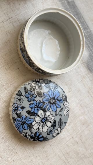 Juego tocador cerámica floral