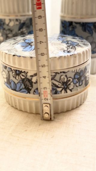 Juego tocador cerámica floral