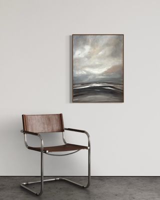 Cuadro abstracto gris y blanco CON MARCO