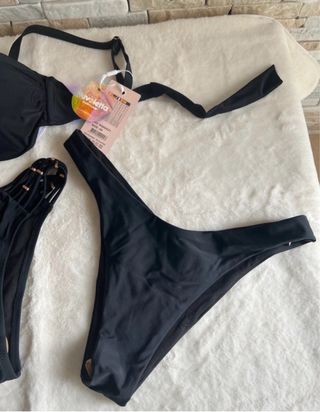 Bikini 3 pezzi nero donna tg 48