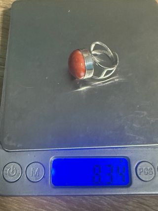 Anello Corallo Grande Argento 925