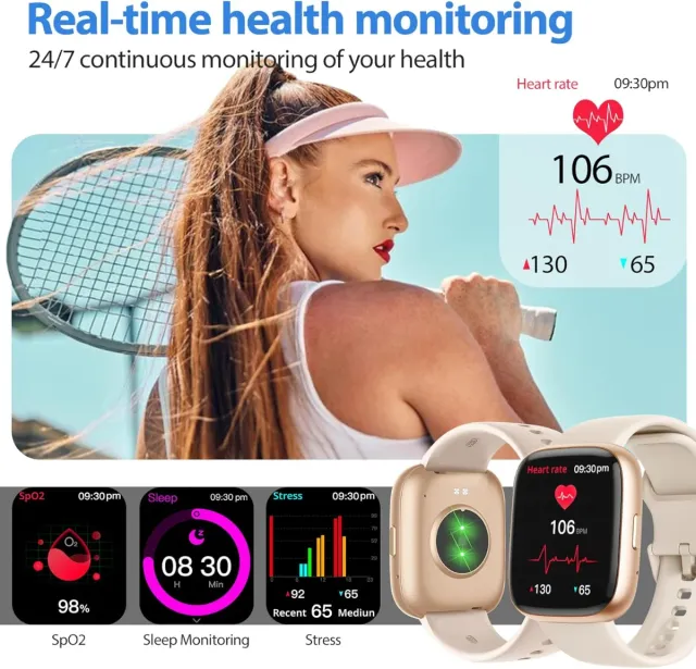 Reloj Inteligente Alexa Mujer Hombre Beige/Oro