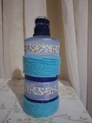 Botella Decorativa Vidrio Transparente