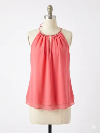 Blusa Coral con Pedrería