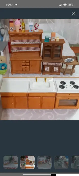 Cocina miniatura de madera