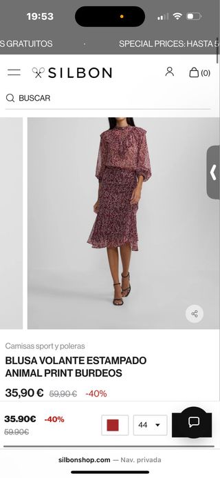 CONJUNTO blusa y falda SILBON Talla S/36