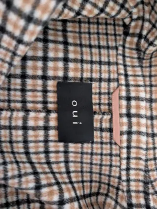 Abrigo OUI cuadros negro y marrón