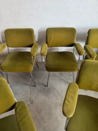 Sillas de comedor tapizadas verdes