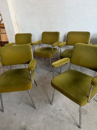 Sillas de comedor tapizadas verdes