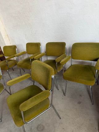 Sillas de comedor tapizadas verdes