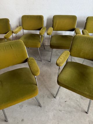 Sillas de comedor tapizadas verdes