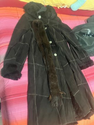 Pelliccia vera lapin marrone taglia 44