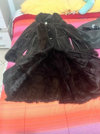 Pelliccia vera lapin marrone taglia 44