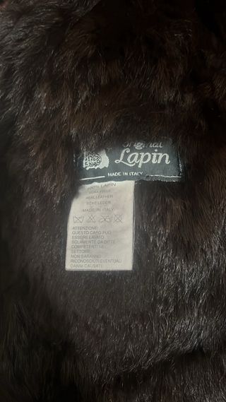Pelliccia vera lapin marrone taglia 44