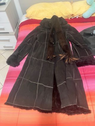 Pelliccia vera lapin marrone taglia 44