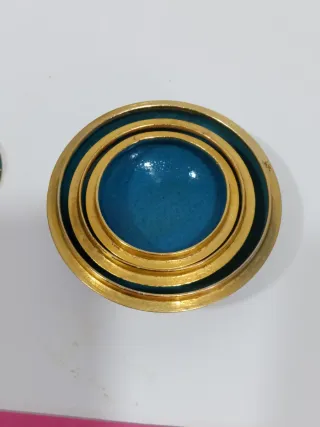 Conjunto cloisonné vintage decorativo