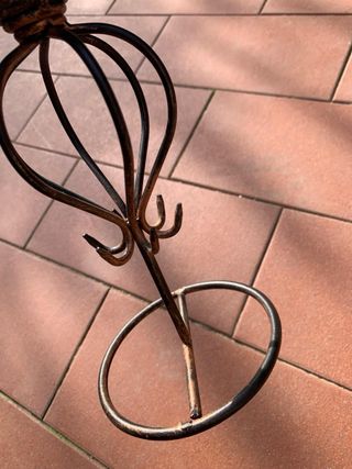 Portacandele vintage in ferro e vetro