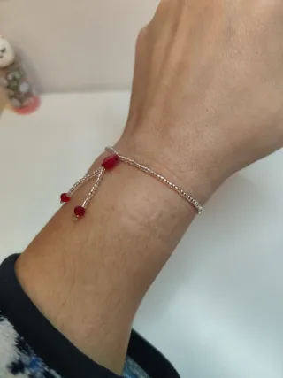 Pulsera Corazón Roja y Plateada