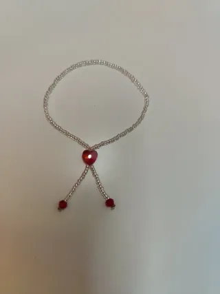 Pulsera Corazón Roja y Plateada