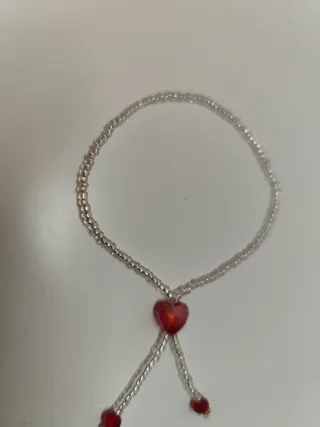 Pulsera Corazón Roja y Plateada