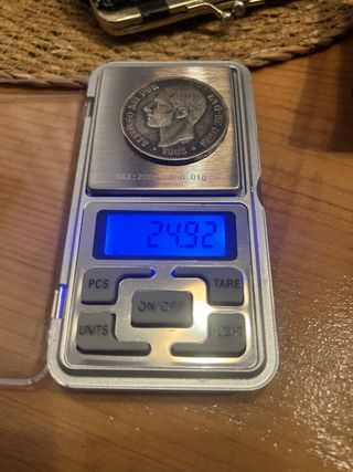 5 Pesetas plata Alfonso XII 1885