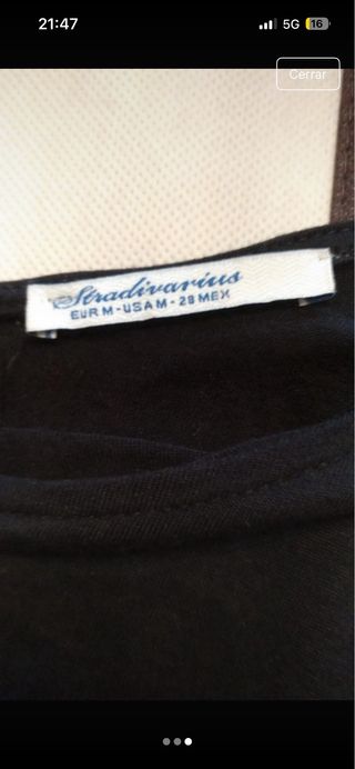 Vestido midi negro manga larga talla M