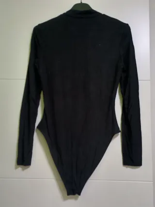 Body Shein Negro Corsé Manga Larga