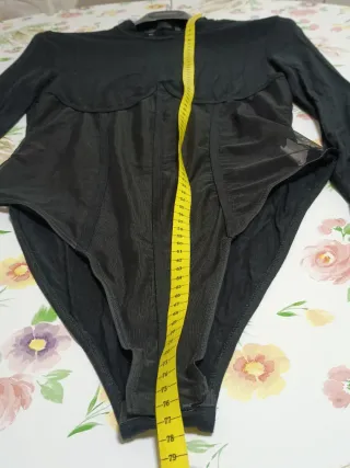 Body Shein Negro Corsé Manga Larga