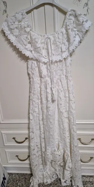 Abito donna pizzo bianco taglia unica