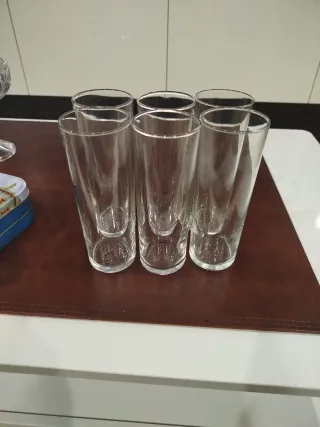Set 6 Vasos Tubo Cristal