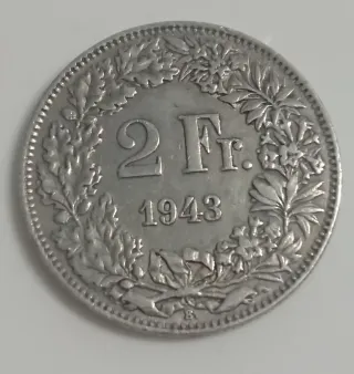 Moneda 2 Francos Suizos 1943