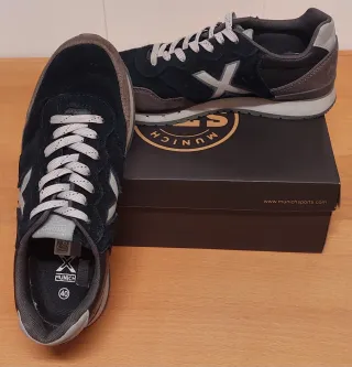 Zapatillas Munich Negras y Grises